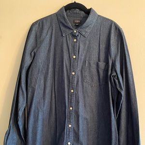 J. Crew Dark Wash Denim Button up shirt - Size L